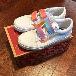 Vans Kids' White Sneakers with Colorful Straps